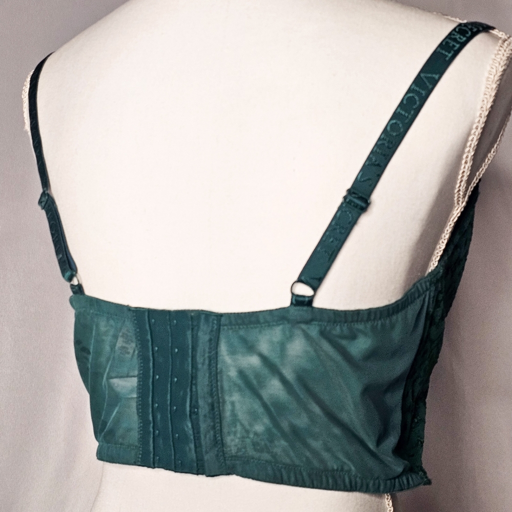 Victorias Secret Green Eyelet Crotchet Lace Corset Style Bodice - Picture 6 of 7